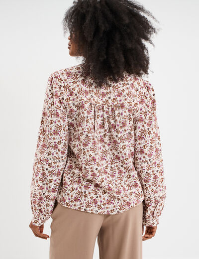 Blouse manches ballons coton blanc femme
