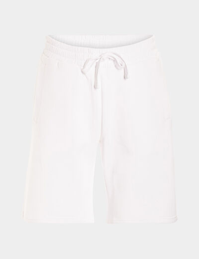 Short jogging molletonné droit blanc homme