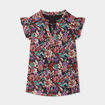Blouse volants manches fils métallisés multicolore femme