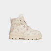 Bottines fourr&eacute;es &agrave; paillettes creme fille