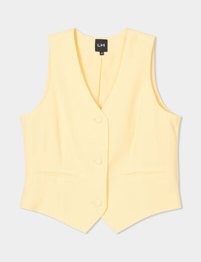 Veston sans manches jaune clair femme