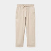 Pantalon fluide carotte &eacute;lastiqu&eacute;e beige femme
