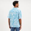 Chemise l&eacute;g&egrave;re textur&eacute;e manches courtes bleu turquoise homme