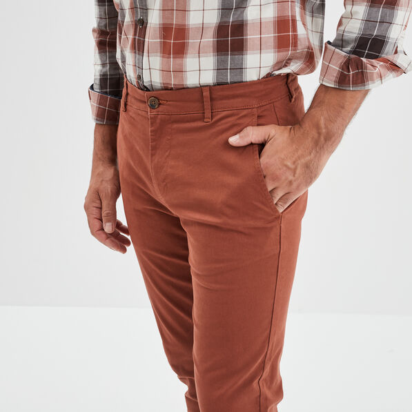 pantalon chino slim coton marron fonce homme Pantalon chino slim coton marron foncé homme