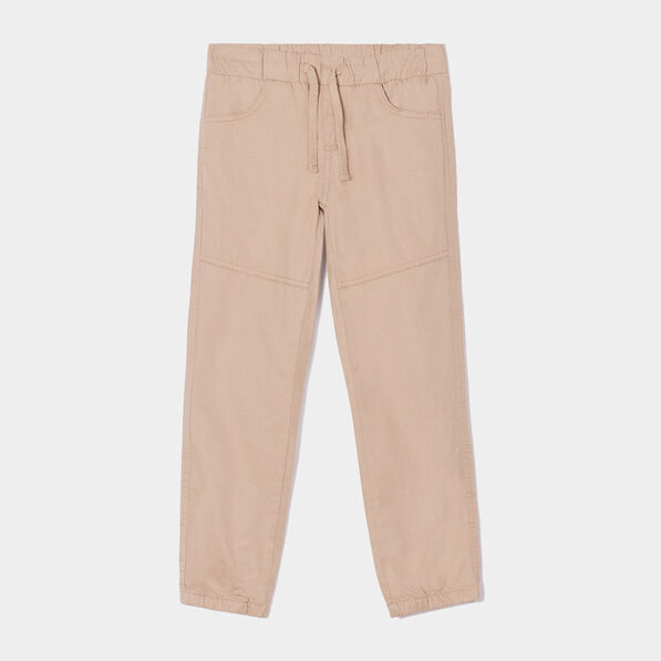 Pantalon regular taille élastiquée coton gris garçon