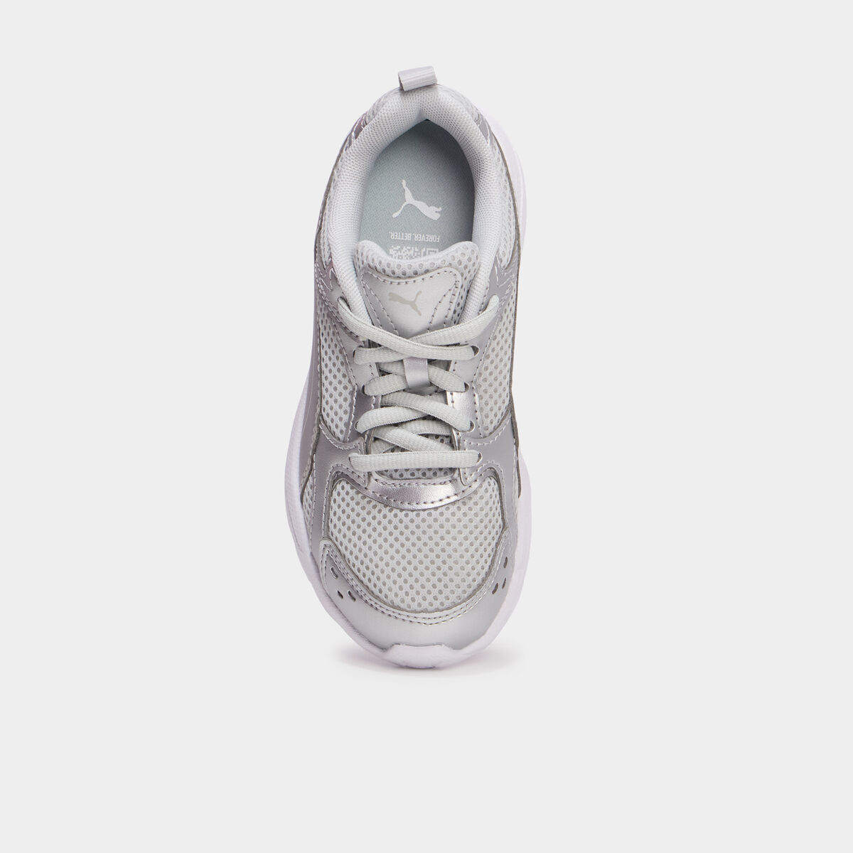Baskets running &agrave; lacets Puma Milenio gris argent fille