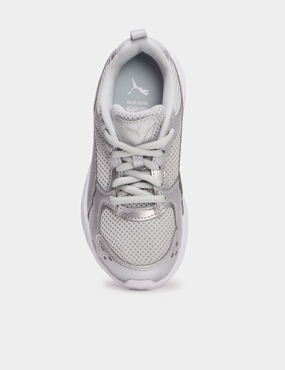 Baskets running &agrave; lacets Puma Milenio gris argent fille