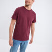 T-shirt droit en coton manches courtes prune homme
