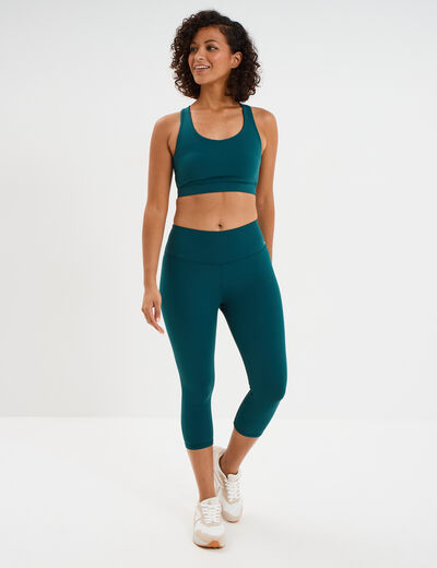 Legging corsaire de sport stretch vert canard femme
