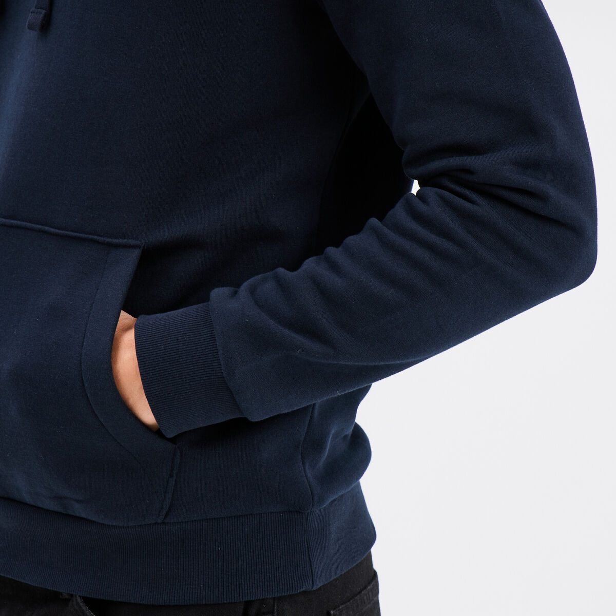 Sweat molleton &agrave; capuche hoodie bleu marine homme