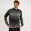 Pull droit col rond manches longues gris fonc&eacute; homme