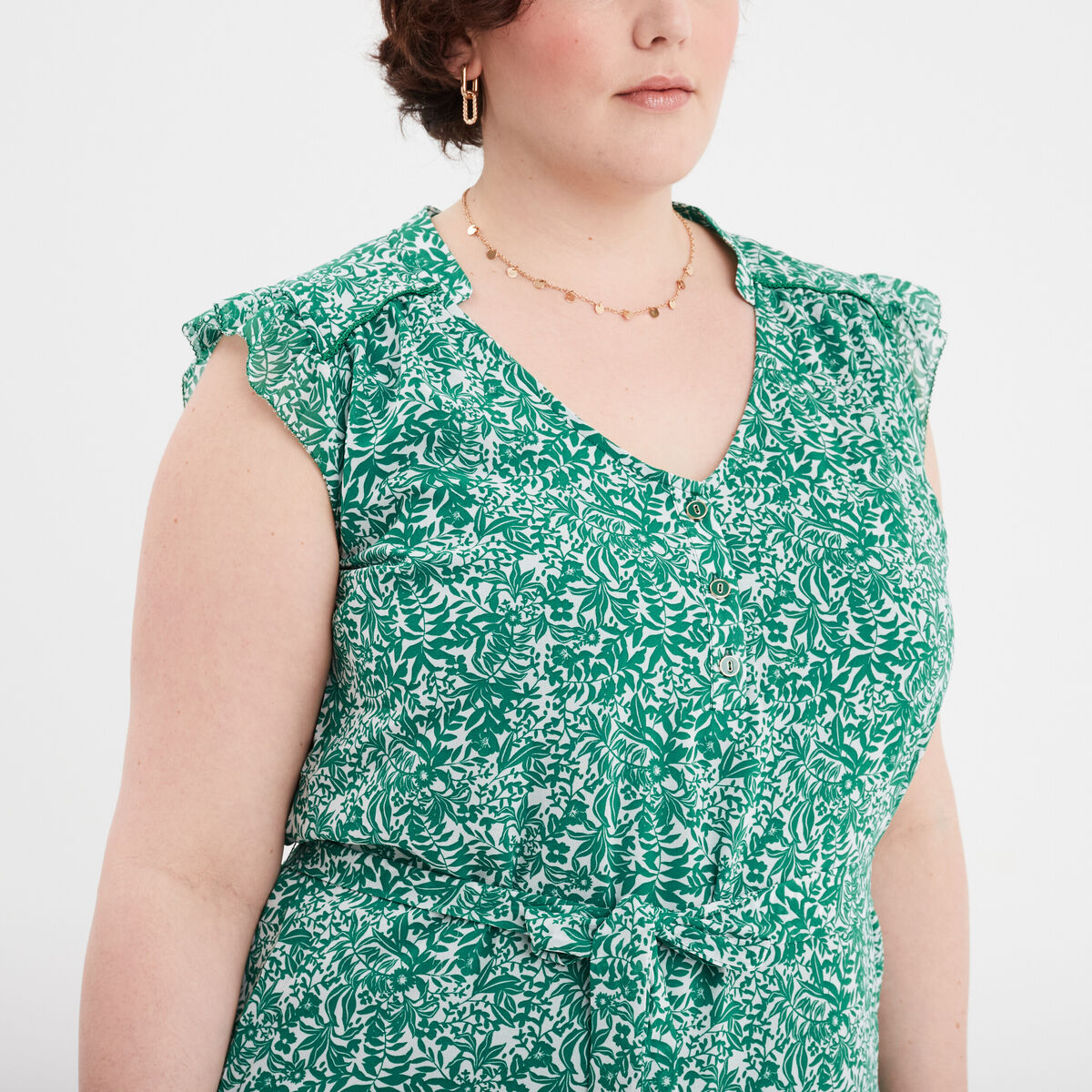 Robe droite sans manches blanc femme grande taille