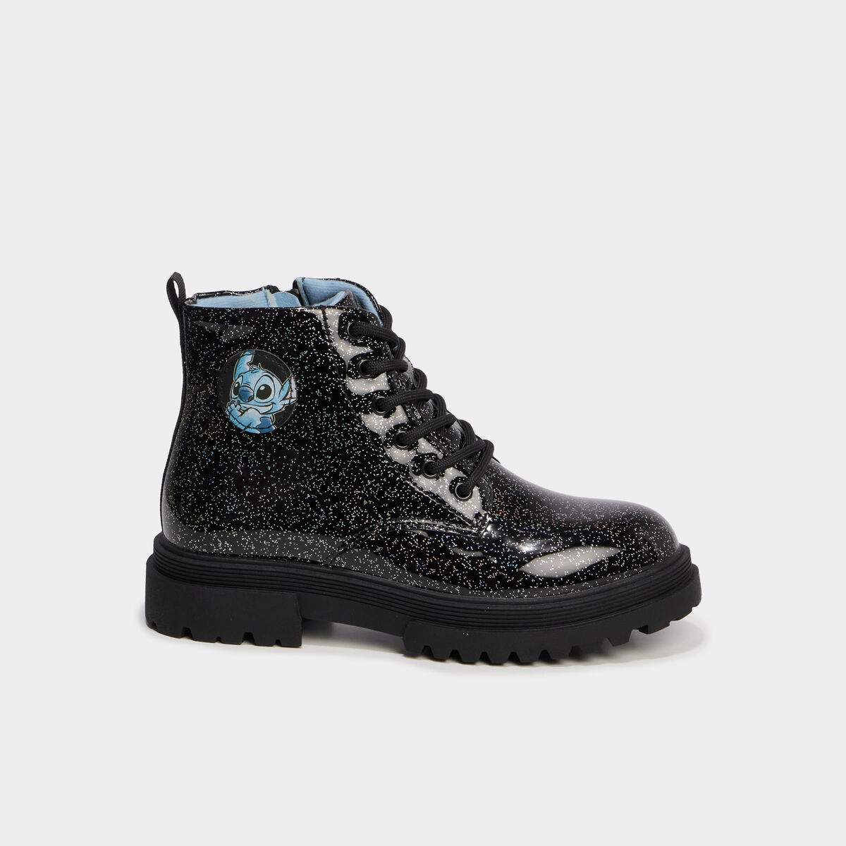 Boots &agrave; paillettes Stitch noir fille