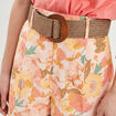Short évasé avec ceinture ecru femme