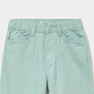 Pantalon large brod&eacute; taille ajustable bleu gris fille