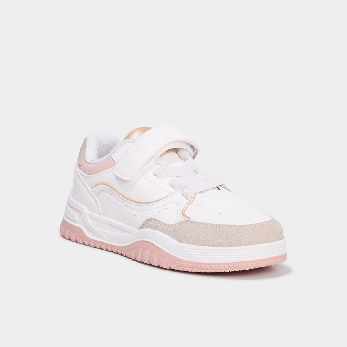 Tennis basses à scratchs blanc fille