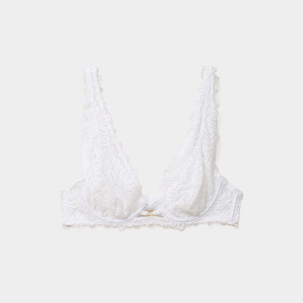 Soutien-gorge foulard dentelle blanc femme