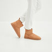 Bottines fourr&eacute;es effet su&eacute;dine sable femme