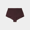 Culotte taille haute microfibre marron femme