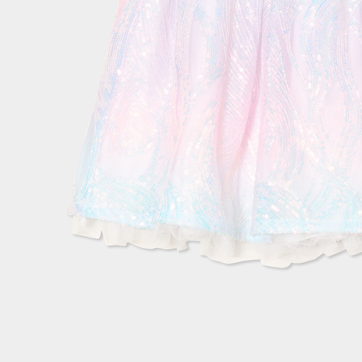 Jupe courte résille à sequins multicolore fille