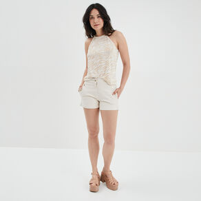 debardeur bande tressee liberto ecru femme Débardeur bande tressée Liberto ecru femme