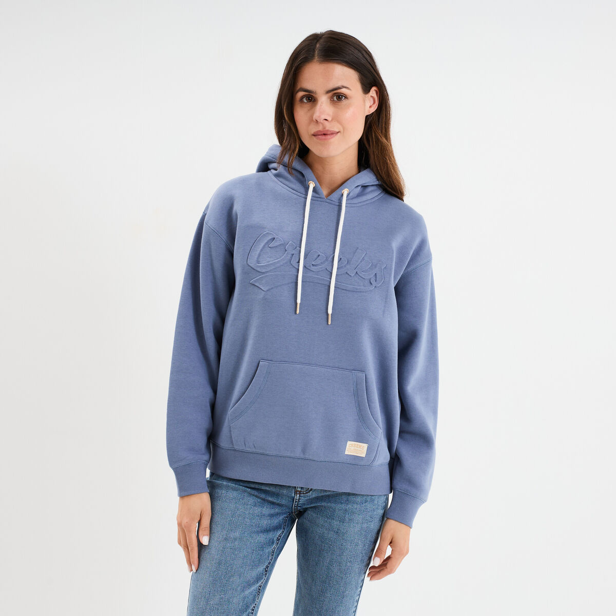 Sweat &agrave; capuche hoodie bleu gris femme