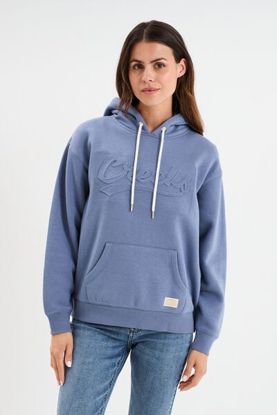 Sweat &agrave; capuche hoodie bleu gris femme