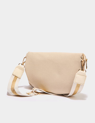 Sac banane en toile de coton canvas sable femme