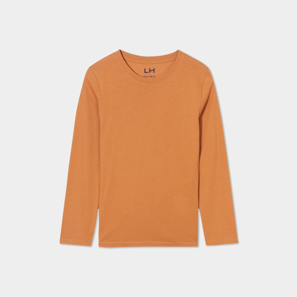T-shirt manches longues marron cognac garçon