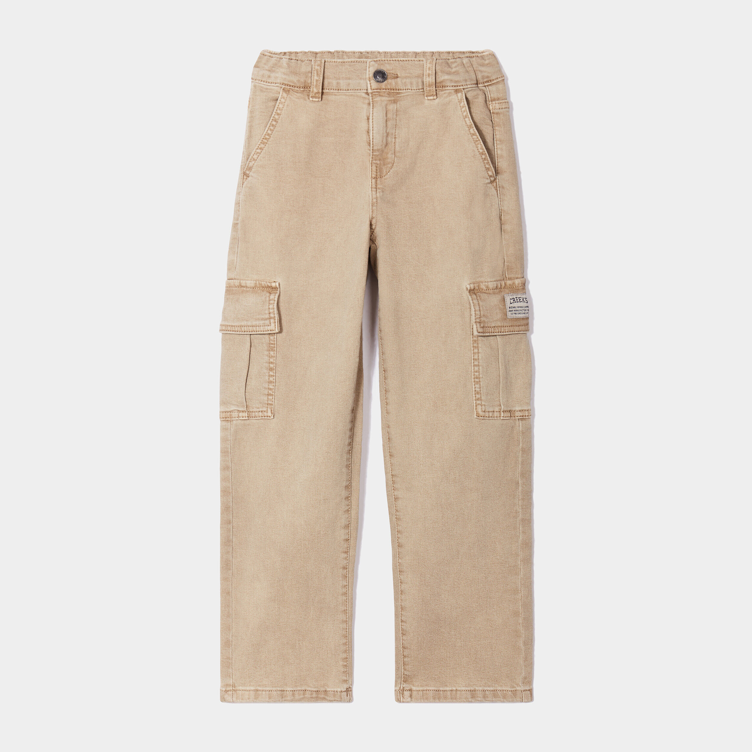 Pantalon cargo coton Creeks marron clair garçon CREEKS