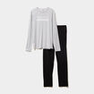 Ensemble pyjama 2 pièces coton gris clair homme