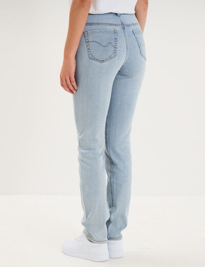 Jean denim droit en coton denim double stone femme