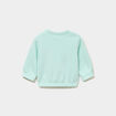 Sweat col rond manches longues bleu turquoise b&eacute;b&eacute; fille