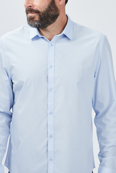 Chemise manches longues Studio bleu ciel homme