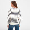 Sweat col rond manches longues ecru femme