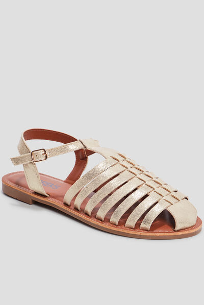 Sandales multibrides Creeks jaune or femme
