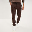 Pantalon cargo slim stretch marron fonc&eacute; homme