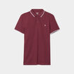 Polo manches courtes bords contrastés prune homme