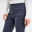 Pantalon cargo droit bleu gris femme