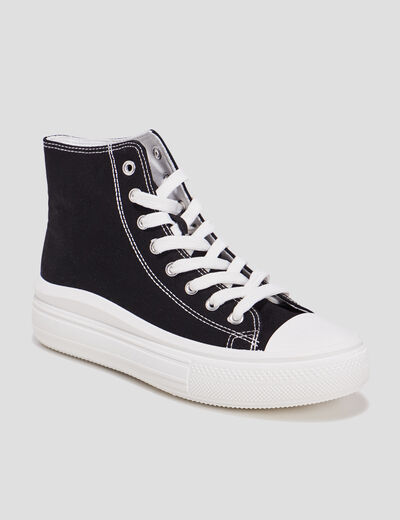Baskets montantes en toile Creeks noir femme