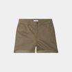 Short en jean slim coton stretch vert kaki femme