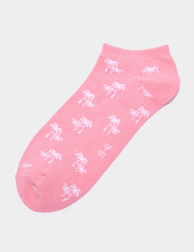 Lot 5 paires chaussettes coton orange corail femme