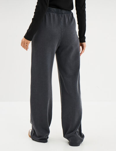 Pantalon de jogging large élastiqué gris foncé femme