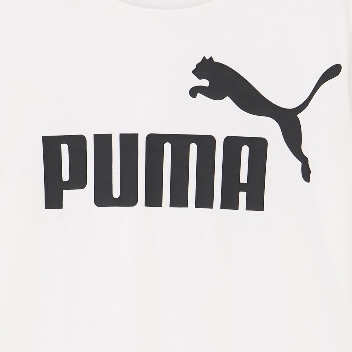 T-shirt manches courtes coton Puma blanc gar&ccedil;on