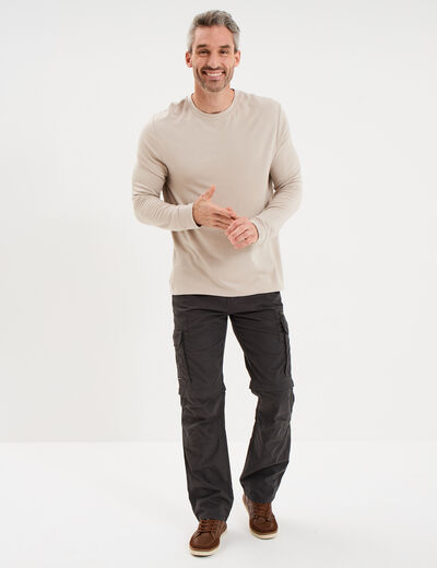 T-shirt chaud technique manches longues gris clair homme