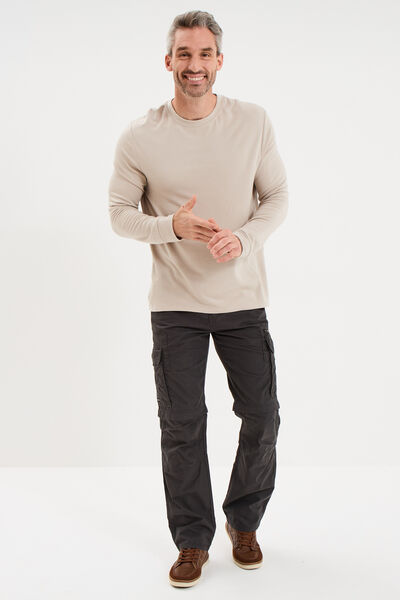 T-shirt chaud technique manches longues gris clair homme