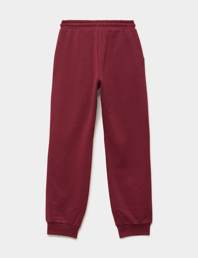 Pantalon de jogging molleton bordeaux fille