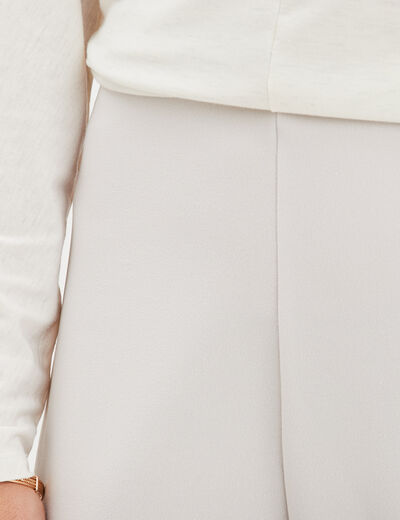 Pantalon large fluide gris clair femme