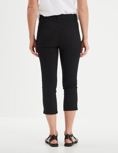 Pantacourt slim 5 poches noir femme