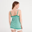 Haut de pyjama débardeur col V vert femme